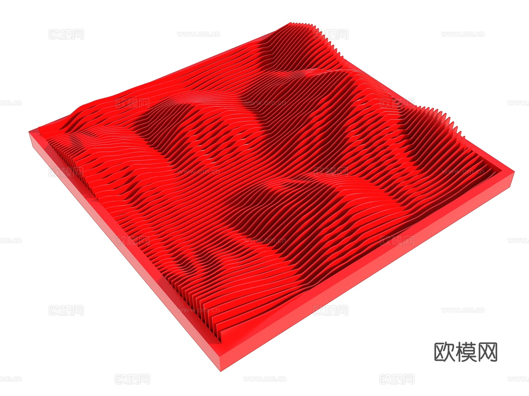 格栅山体 山体 美陈山 切片山 渐变装置 现代美陈su模型