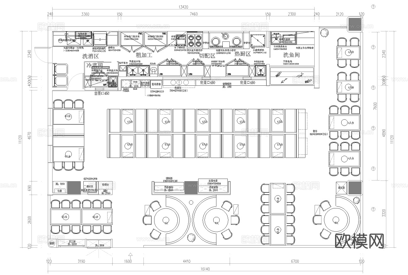 火锅店 串串店 最新平面施工图合集cad施工图