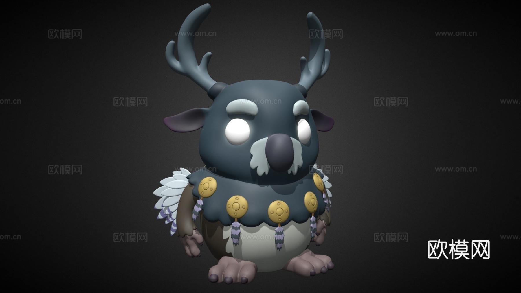 魔兽世界枭兽德鲁伊形态3d模型下载（渲染图1）