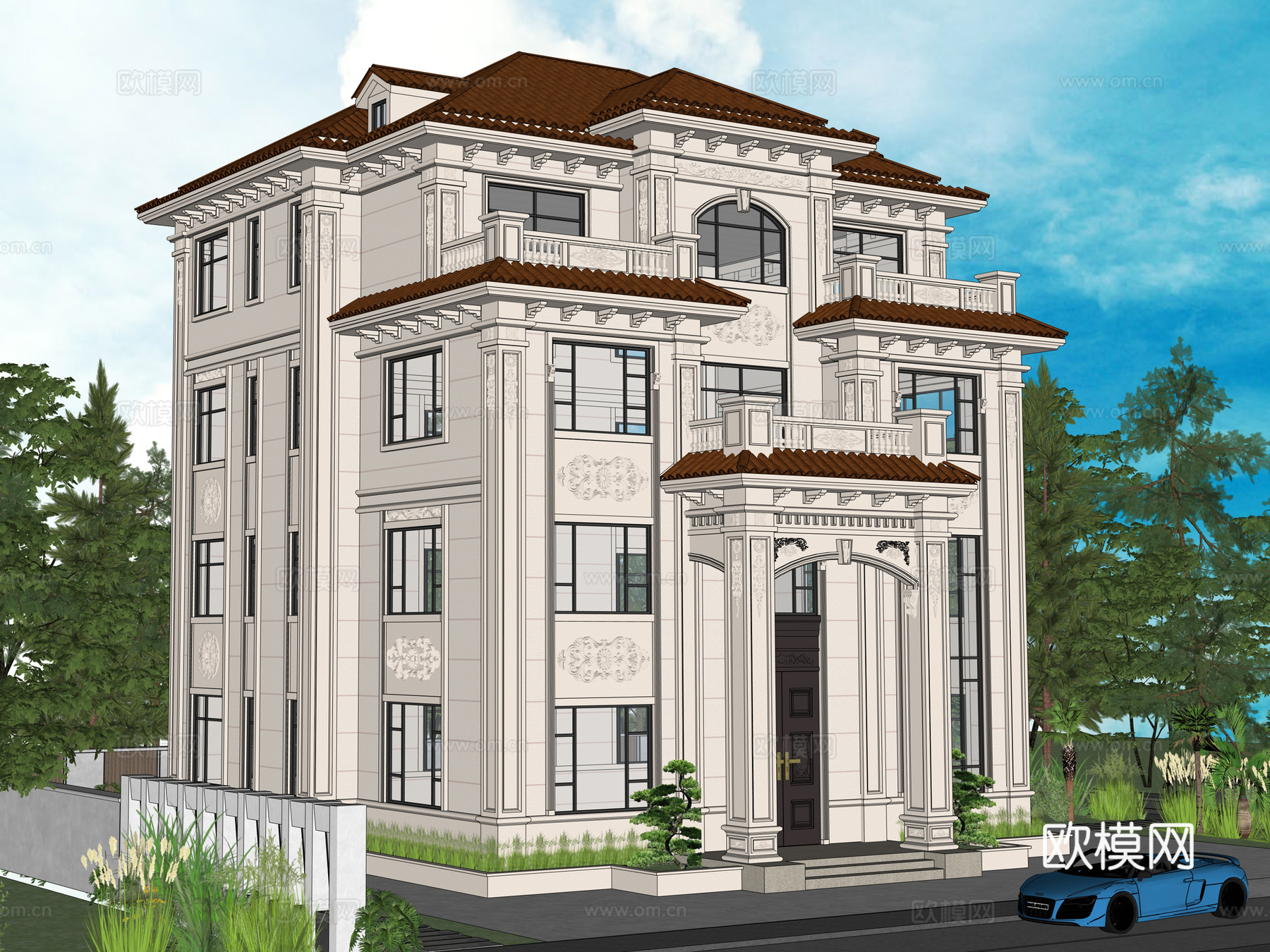 欧式别墅su模型su模型