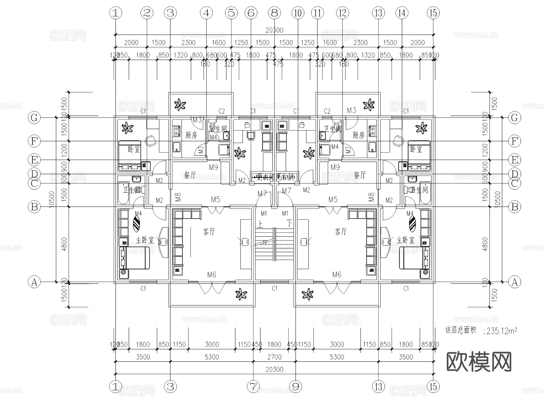 小区住宅楼居住类建筑CAD施工图集 200套cad施工图