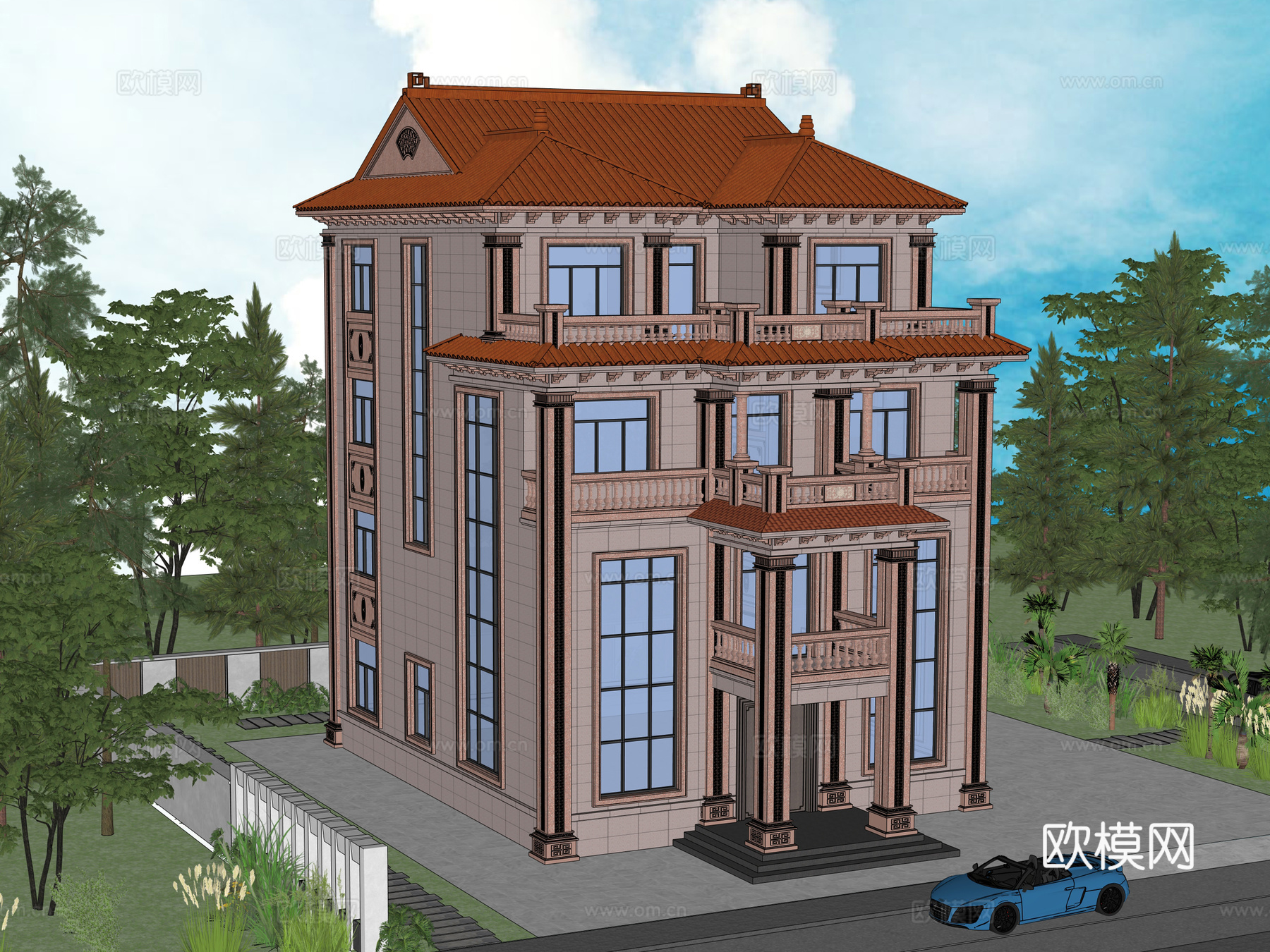 欧式别墅su模型su模型