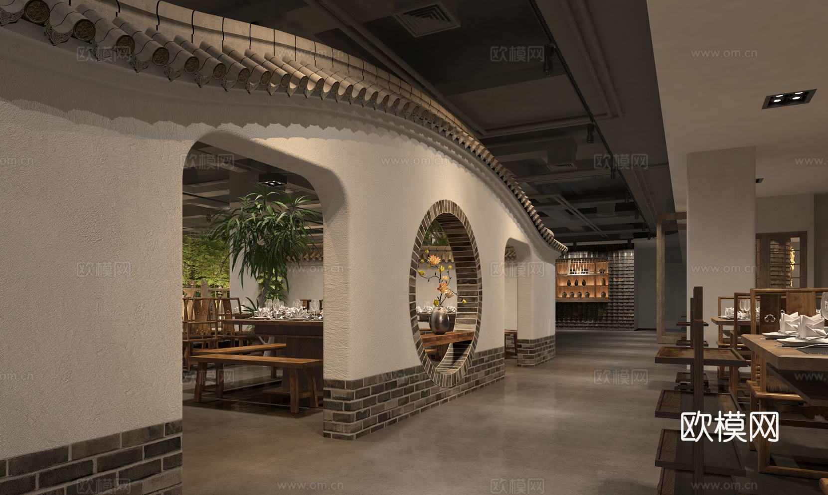 火锅店 串串店 最新全套施工图 效果图合集cad施工图