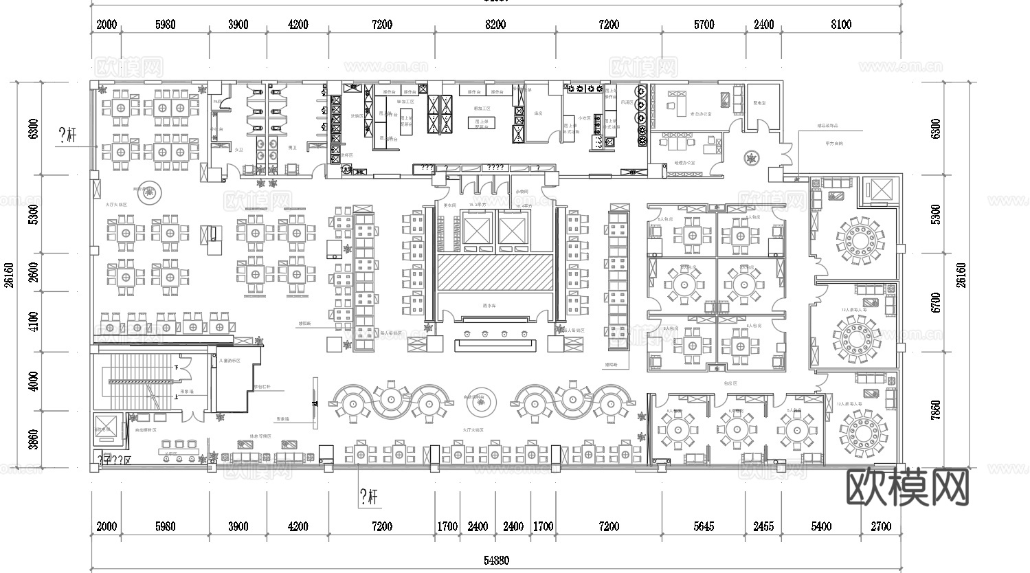1200平火锅店 串串店 最新平面施工图合集cad施工图cad施工图