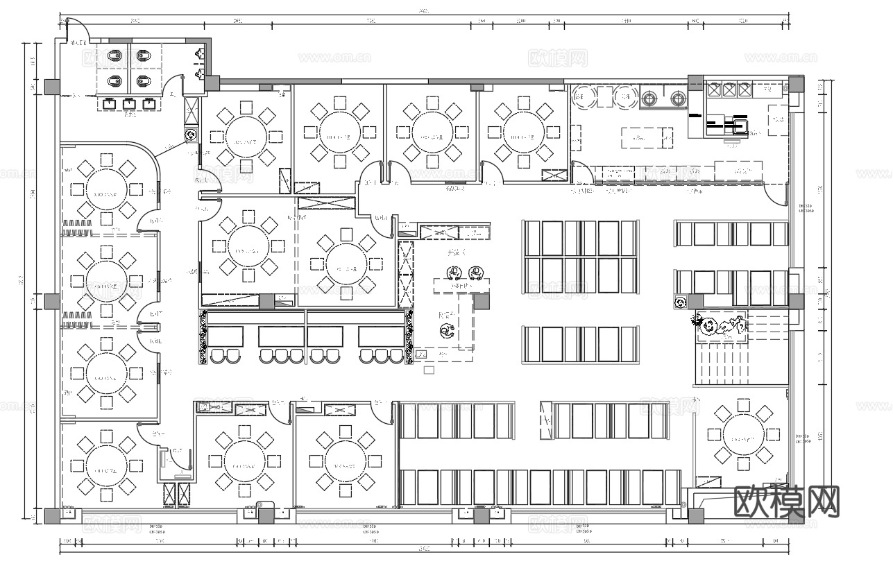 火锅店 串串店 最新平面施工图合集cad施工图