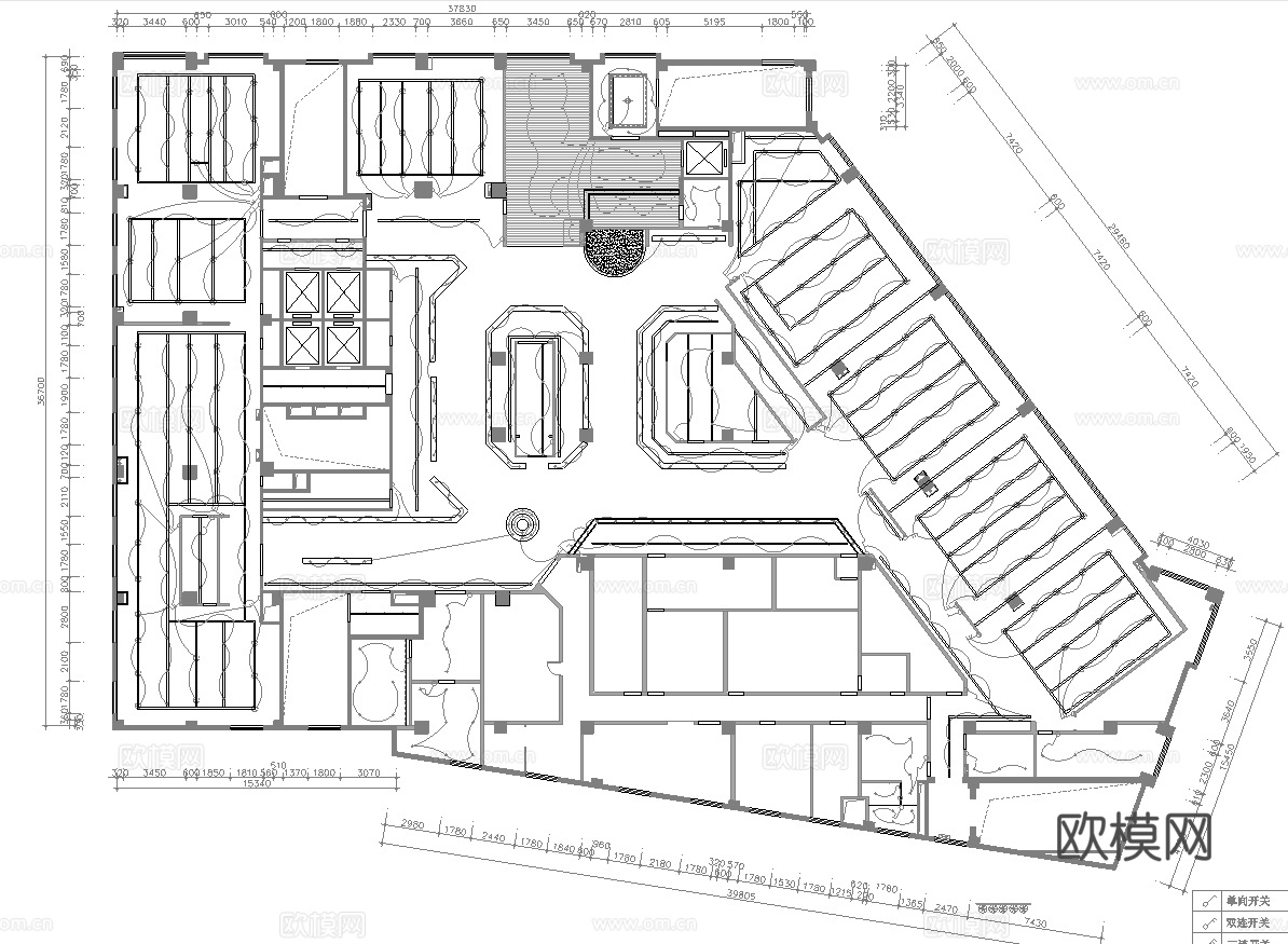 火锅店 串串店 最新平面施工图合集cad施工图