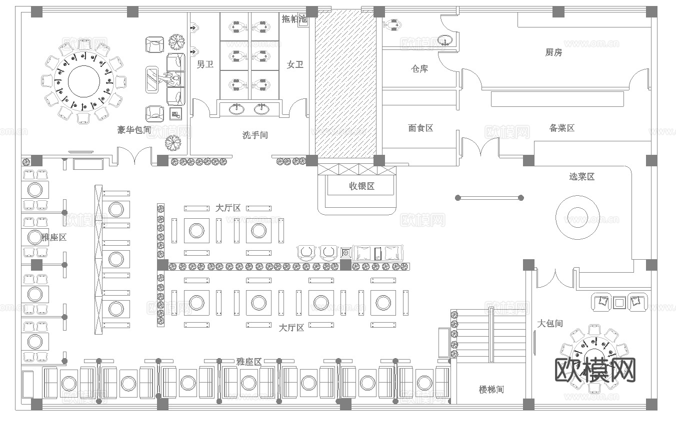 火锅店 串串店 最新全套施工图合集cad施工图
