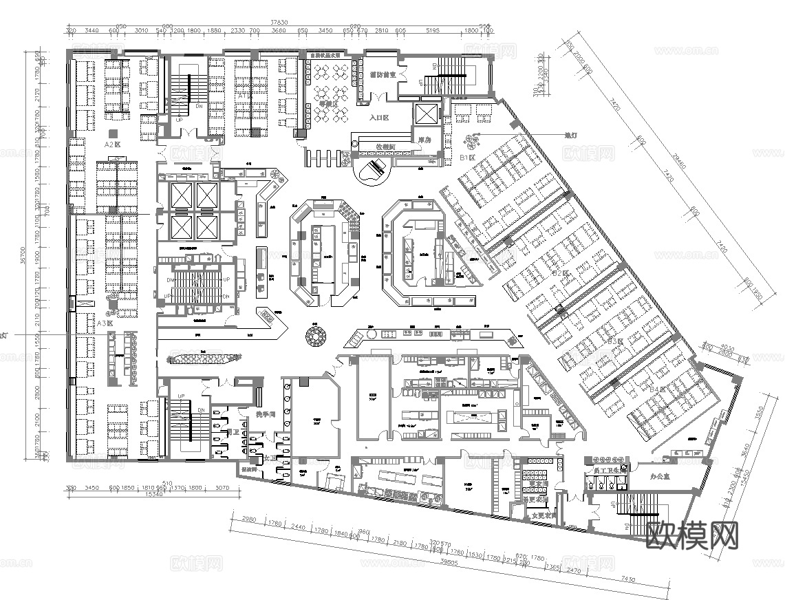 火锅店 串串店 最新平面施工图合集cad施工图