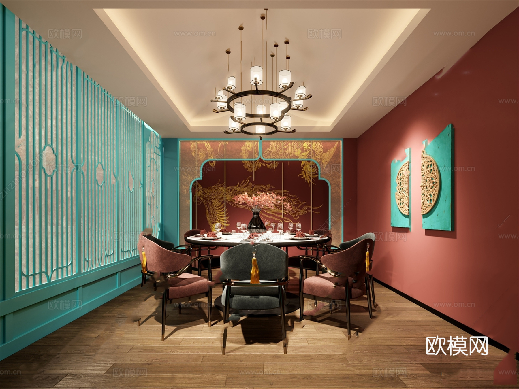 特色火锅店 串串店 最新全套施工图 效果图合集cad施工图