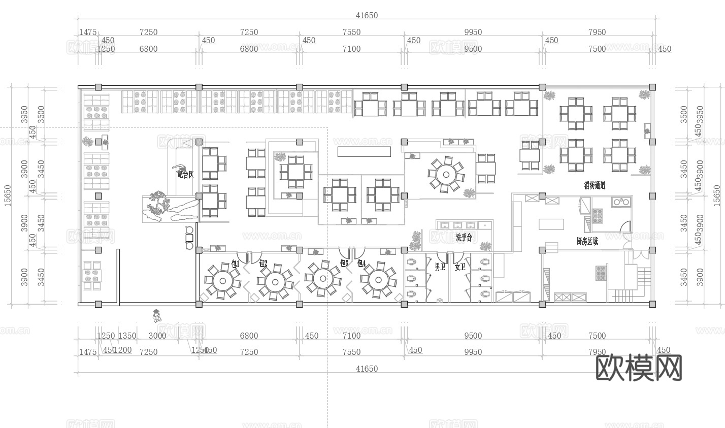 火锅店 串串店 最新平面施工图合集cad施工图