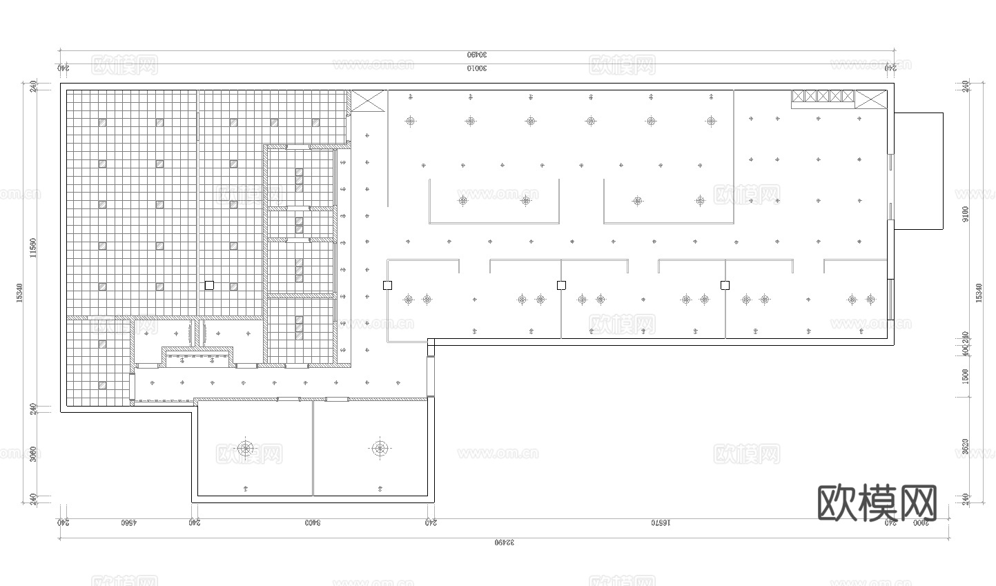 火锅店 串串店 最新平面施工图合集cad施工图