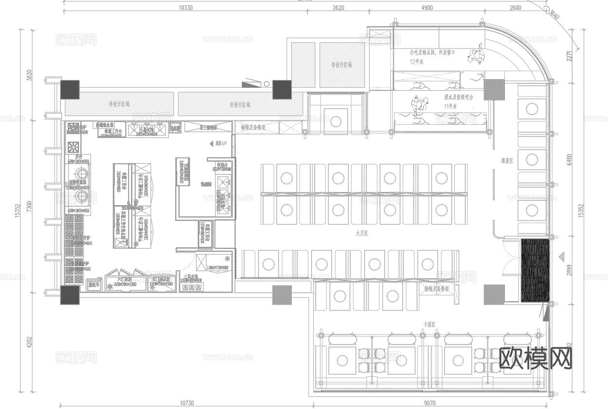 火锅店 串串店 最新平面施工图合集cad施工图