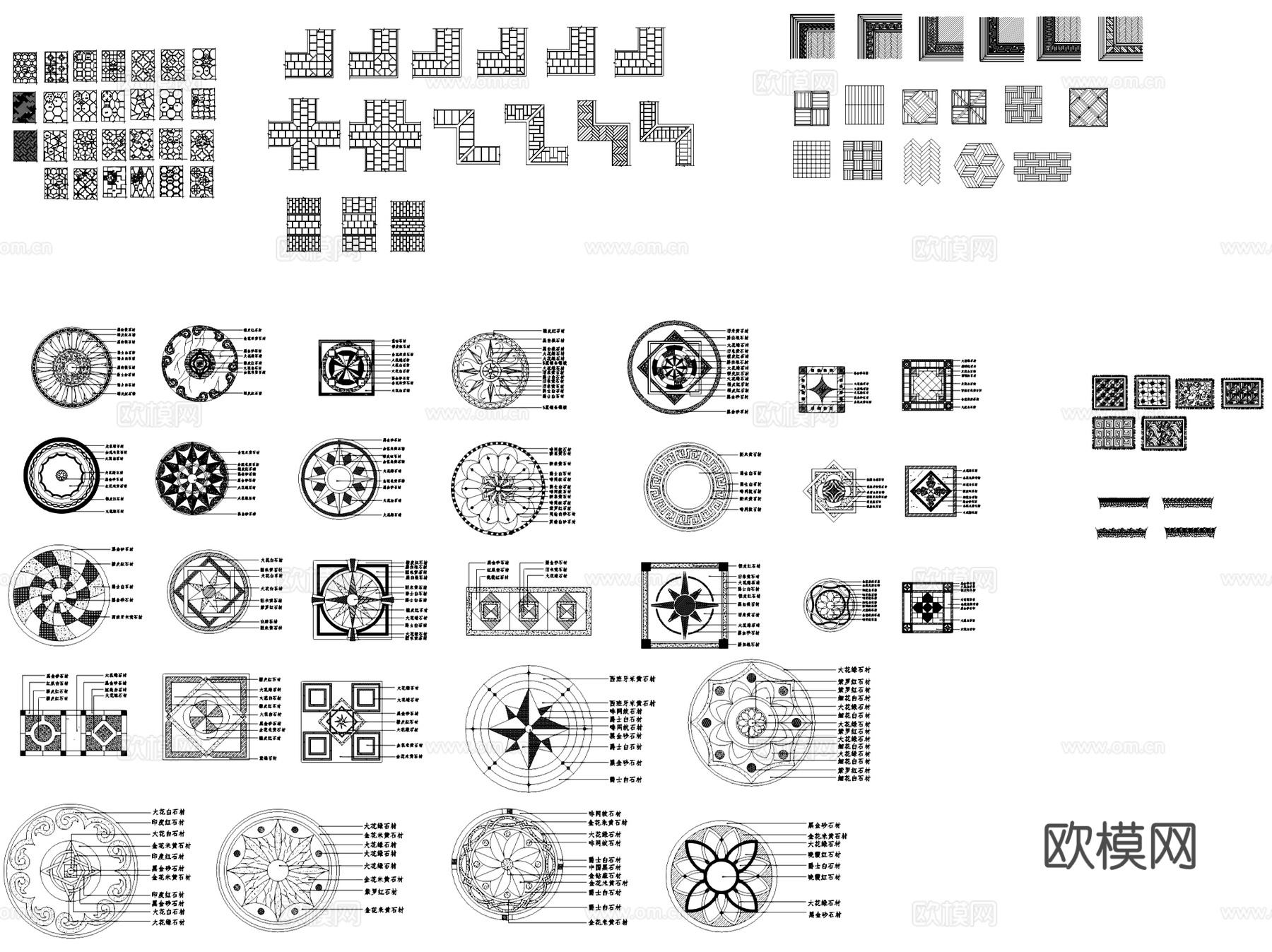 室内天花吊顶顶棚节点大样详图CAD施工图集 22套cad施工图