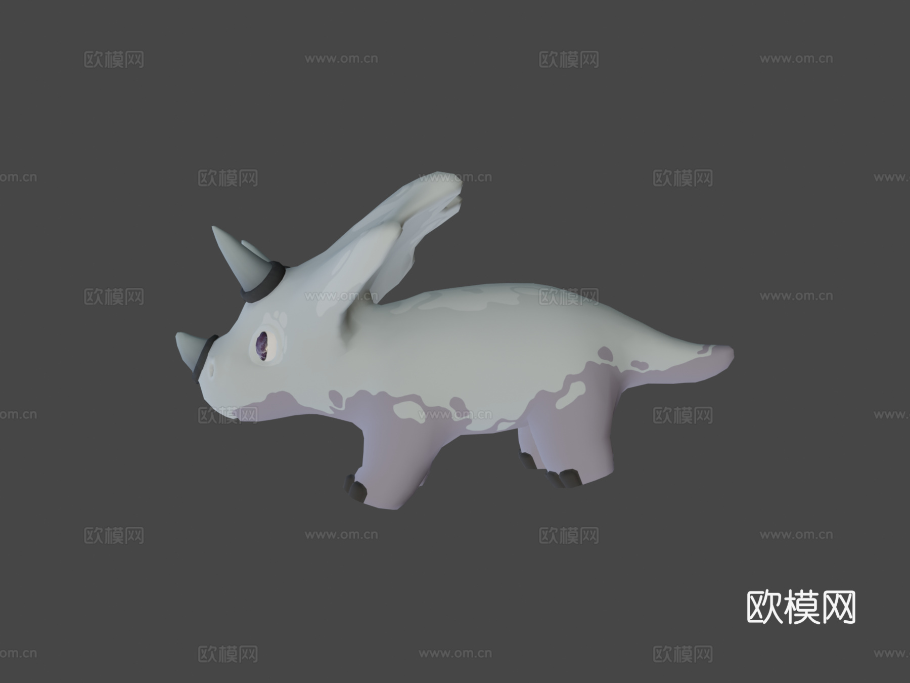 奔跑的幼年三角龙3d模型下载（渲染图8）