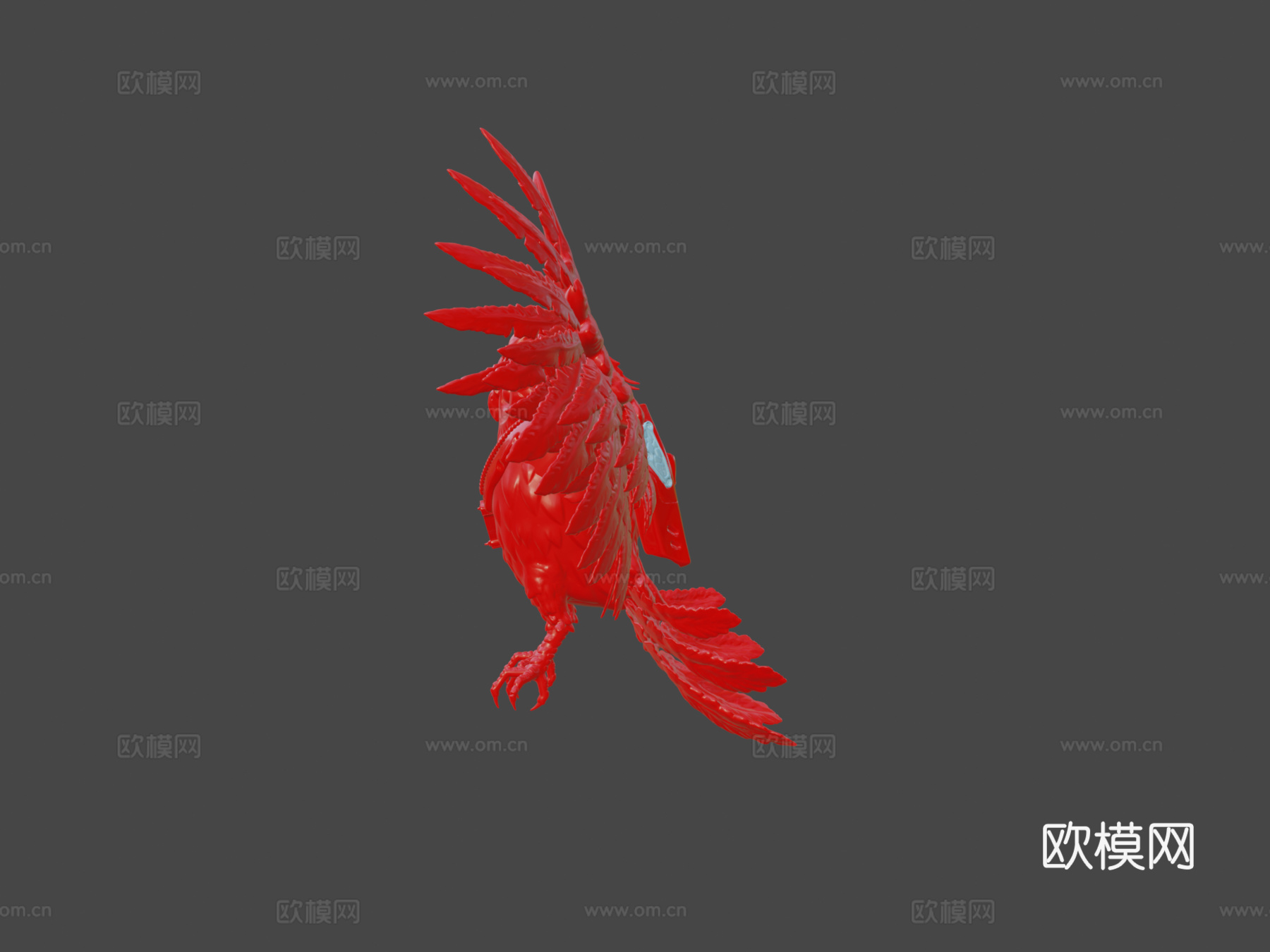 猫头鹰红色编辑版3d模型下载（渲染图6）