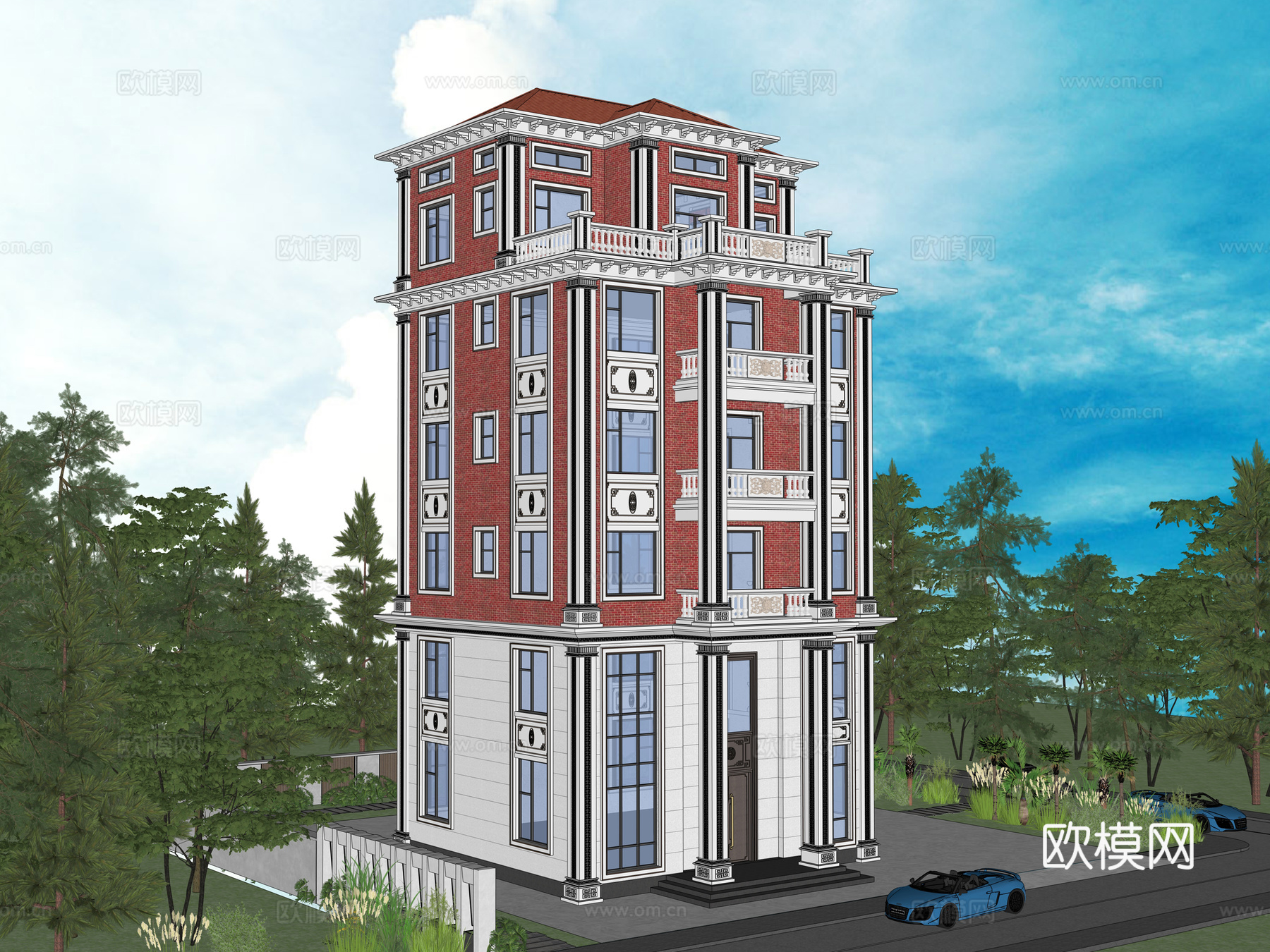 欧式别墅su模型su模型