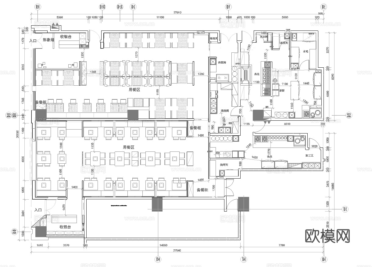 火锅店 串串店 最新平面施工图合集cad施工图