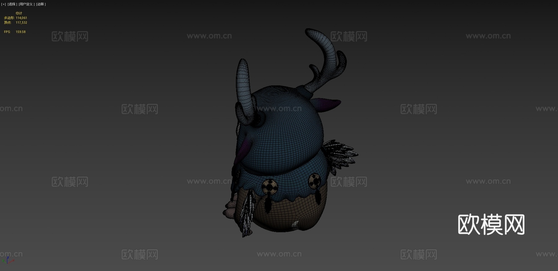 魔兽世界枭兽德鲁伊形态3d模型下载（渲染图4）