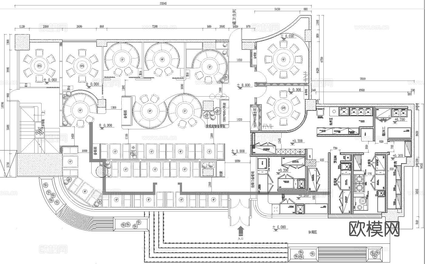 火锅店 串串店 最新平面施工图合集cad施工图