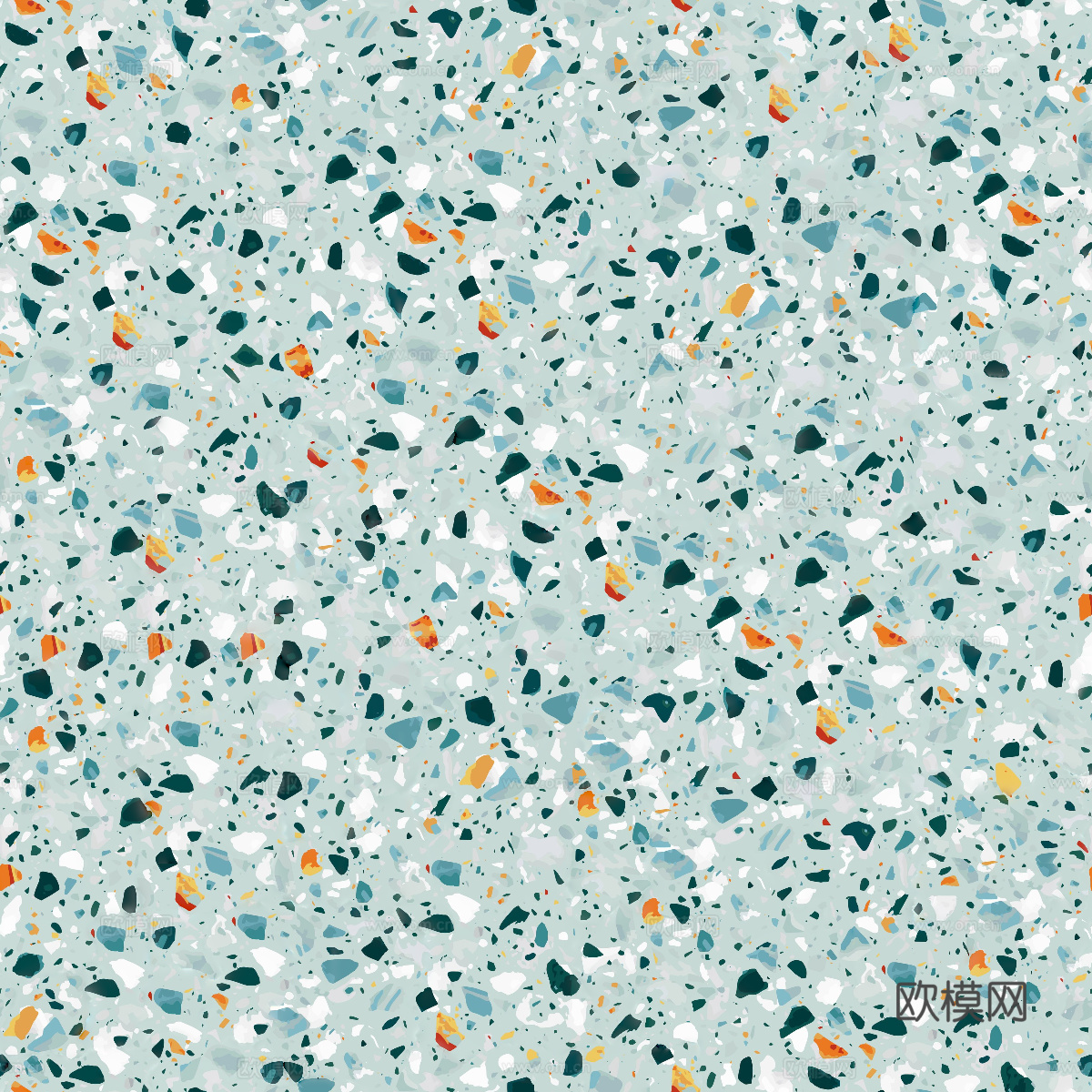 蓝色青色背景彩色碎石水磨石肌理10