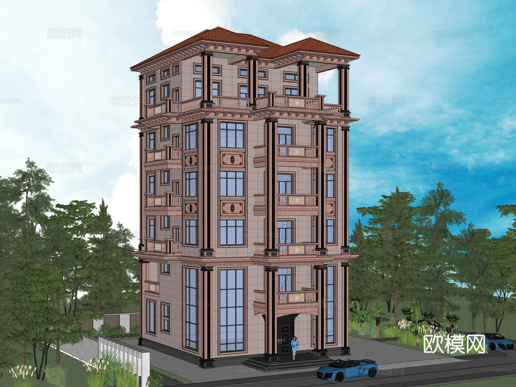 欧式别墅su模型su模型