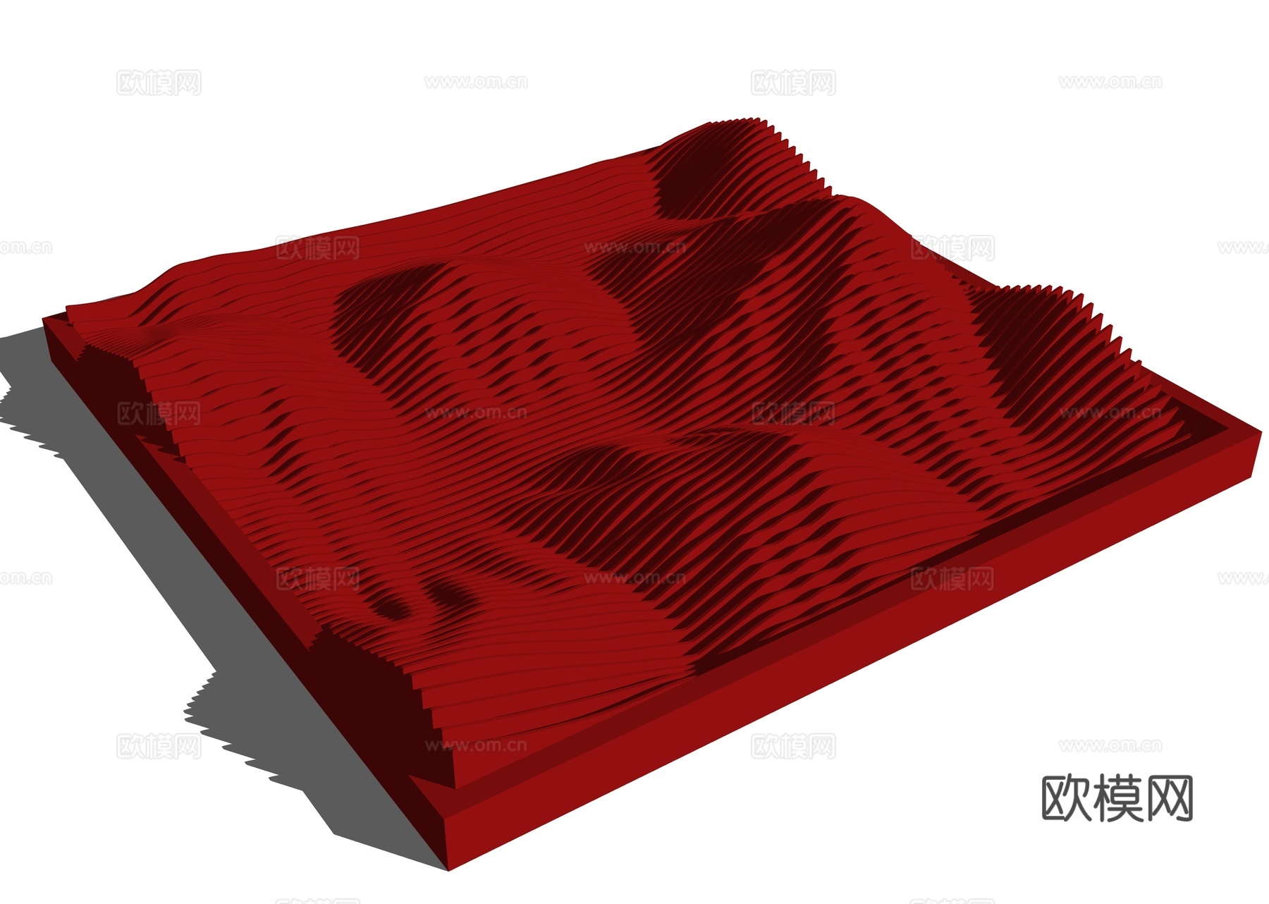 格栅山体 山体 美陈山 切片山 渐变装置 现代美陈su模型
