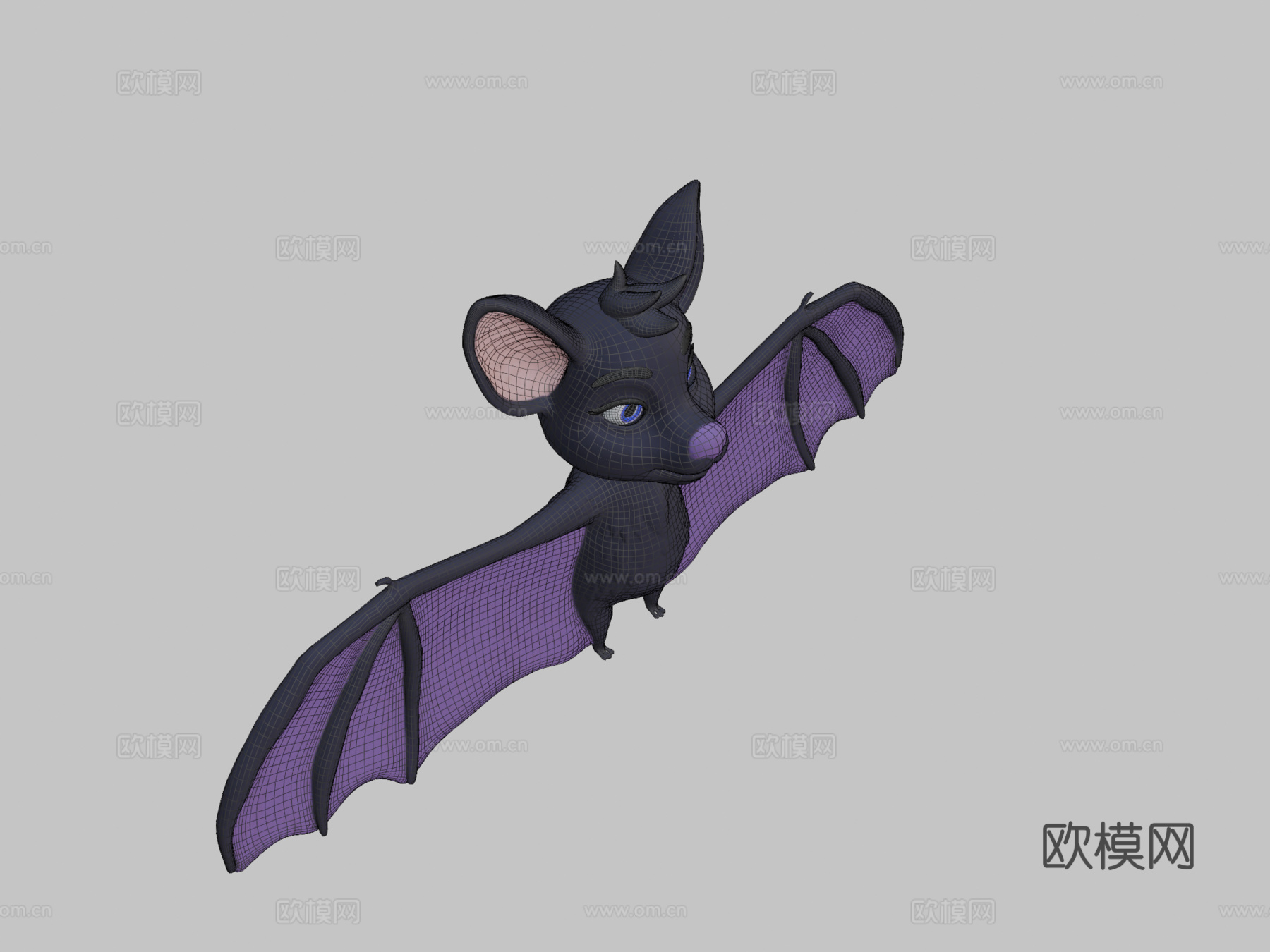 小蝙蝠巴蒂3d模型下载（渲染图2）