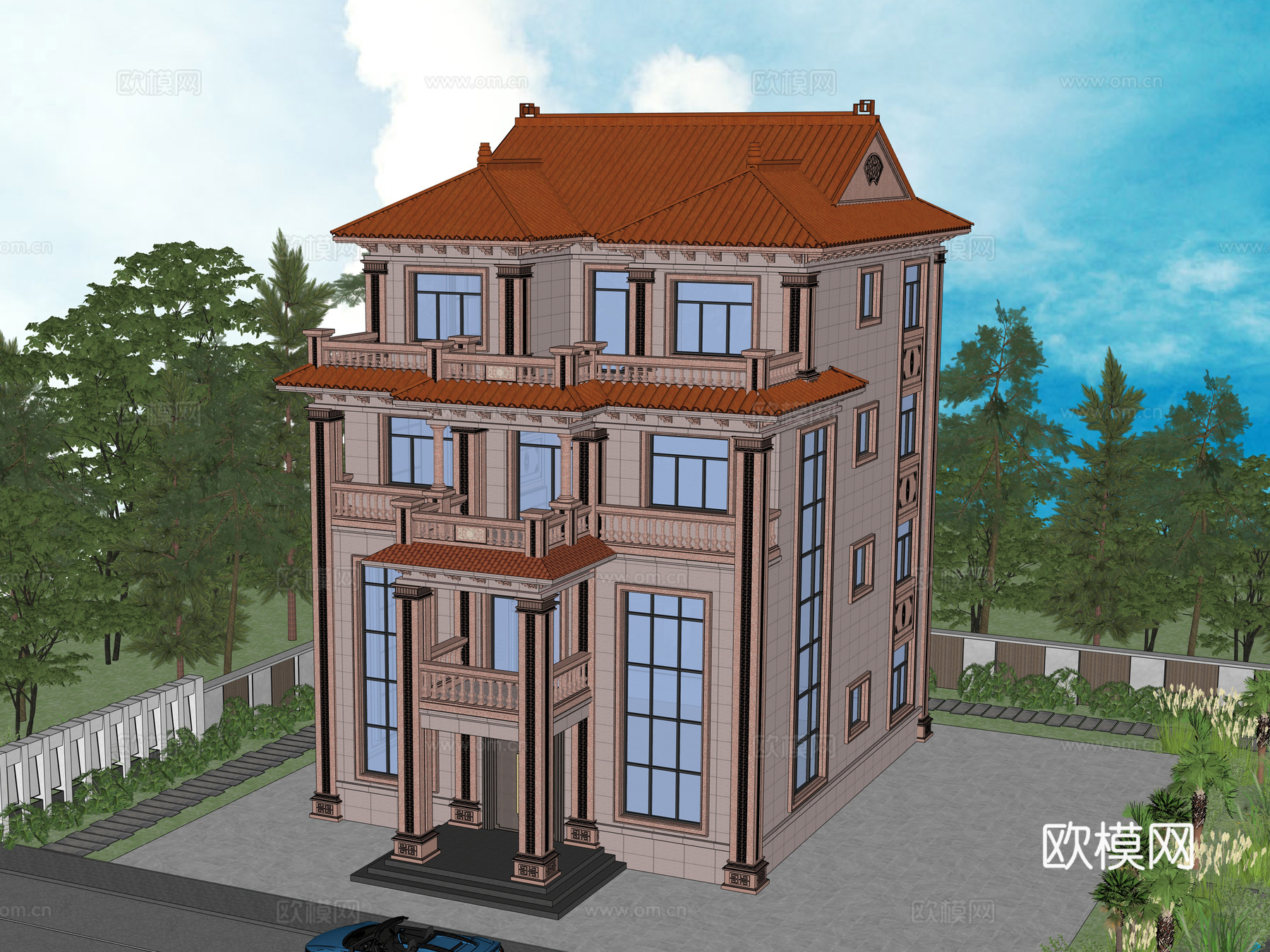 欧式别墅su模型su模型