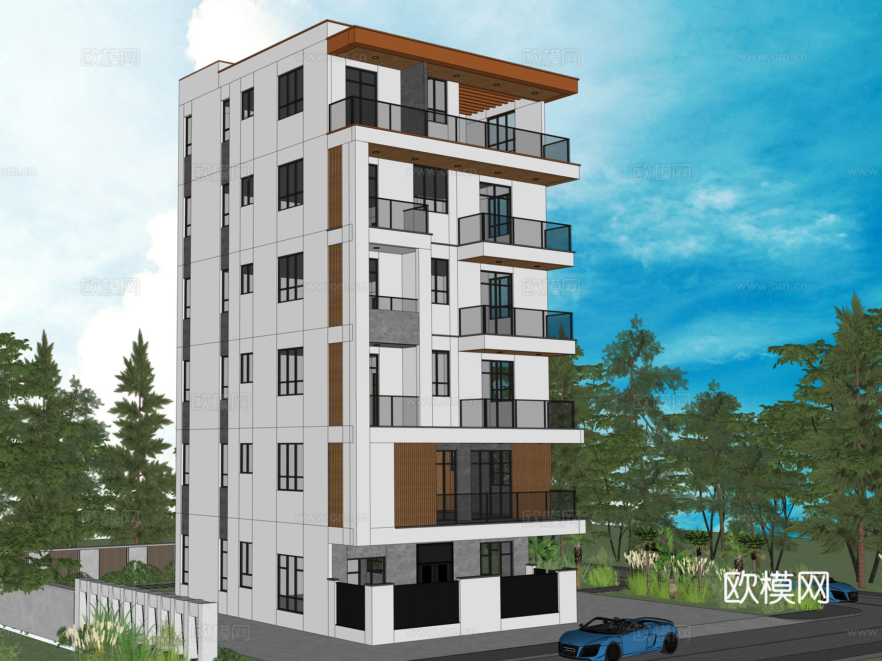 现代别墅su模型su模型