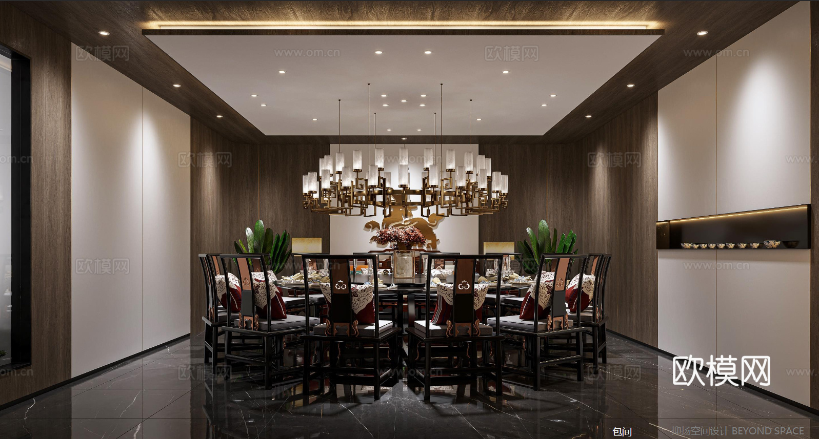 火锅店 串串店 最新全套施工图 效果图合集cad施工图