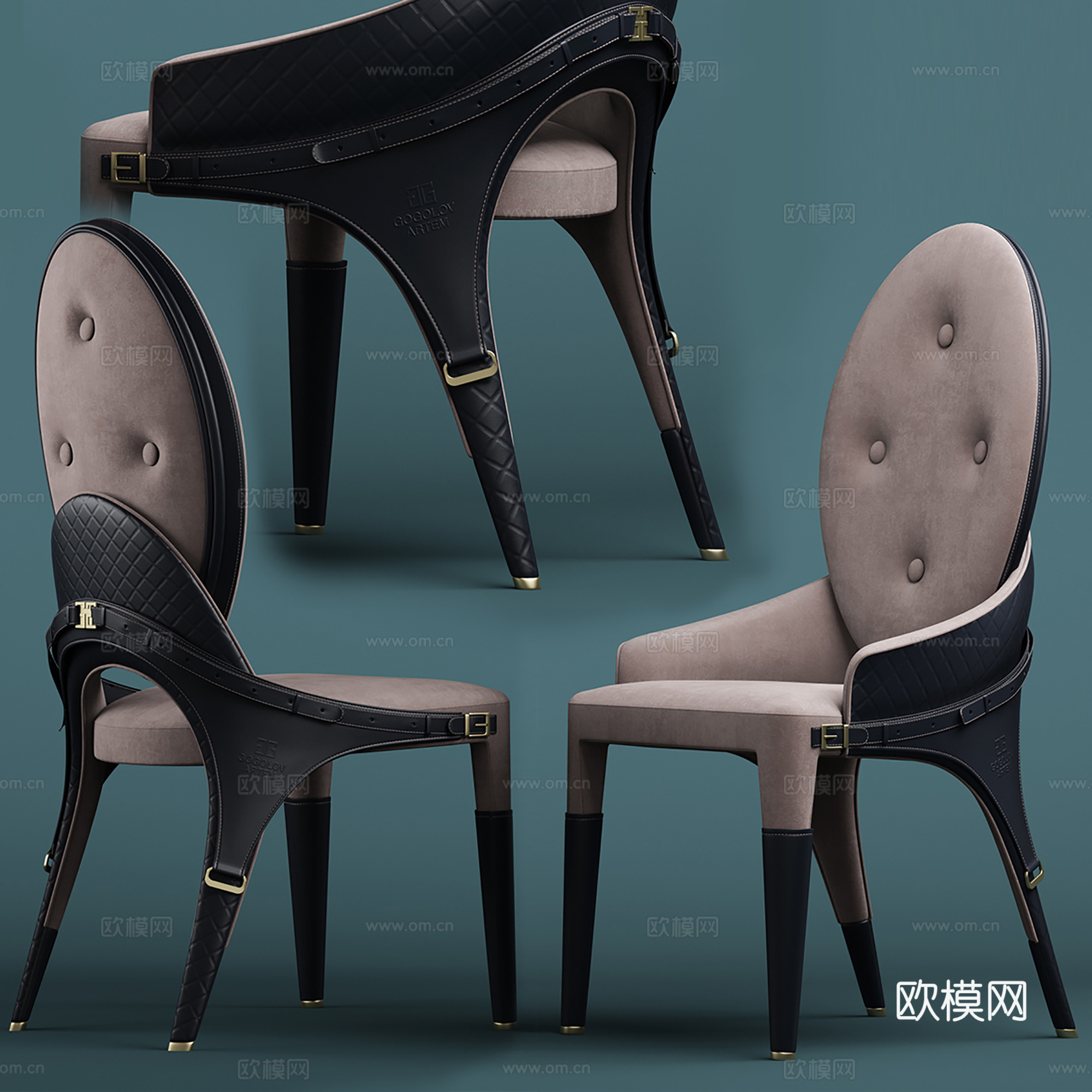 现代椅布艺椅子3d模型下载（渲染图3）