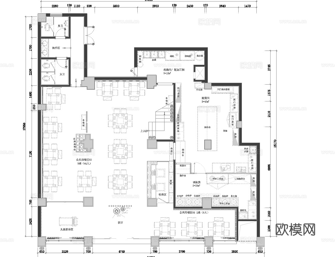 牛肉火锅店 最新平面施工图合集cad施工图
