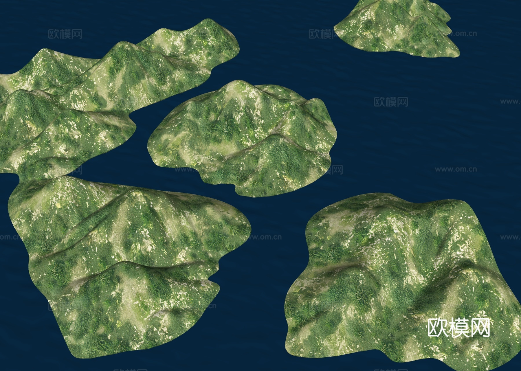 海岛 小岛 群山山脉 山体 山地 公园景观 地形 山地公园su模型