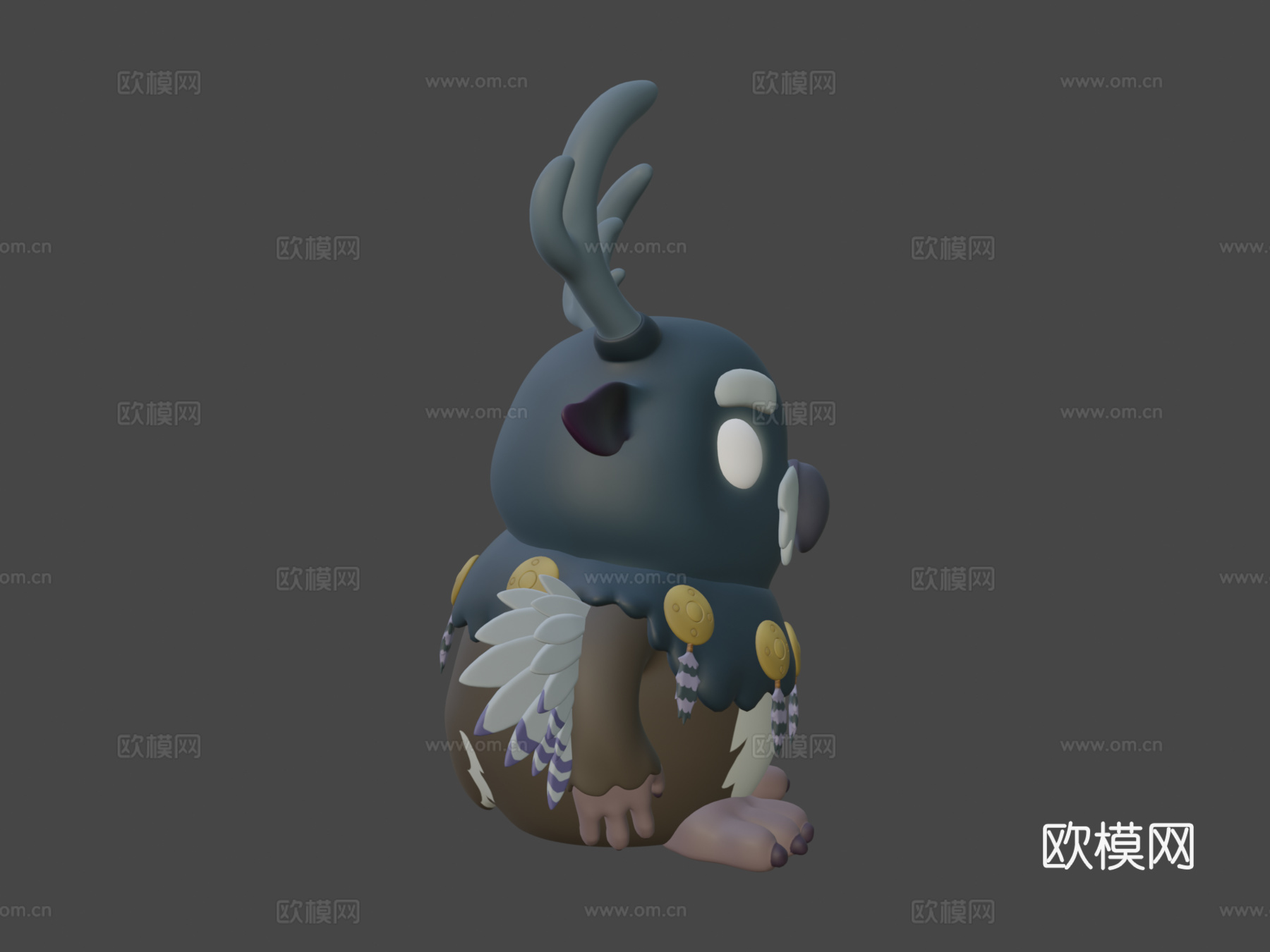 魔兽世界枭兽德鲁伊形态3d模型下载（渲染图6）