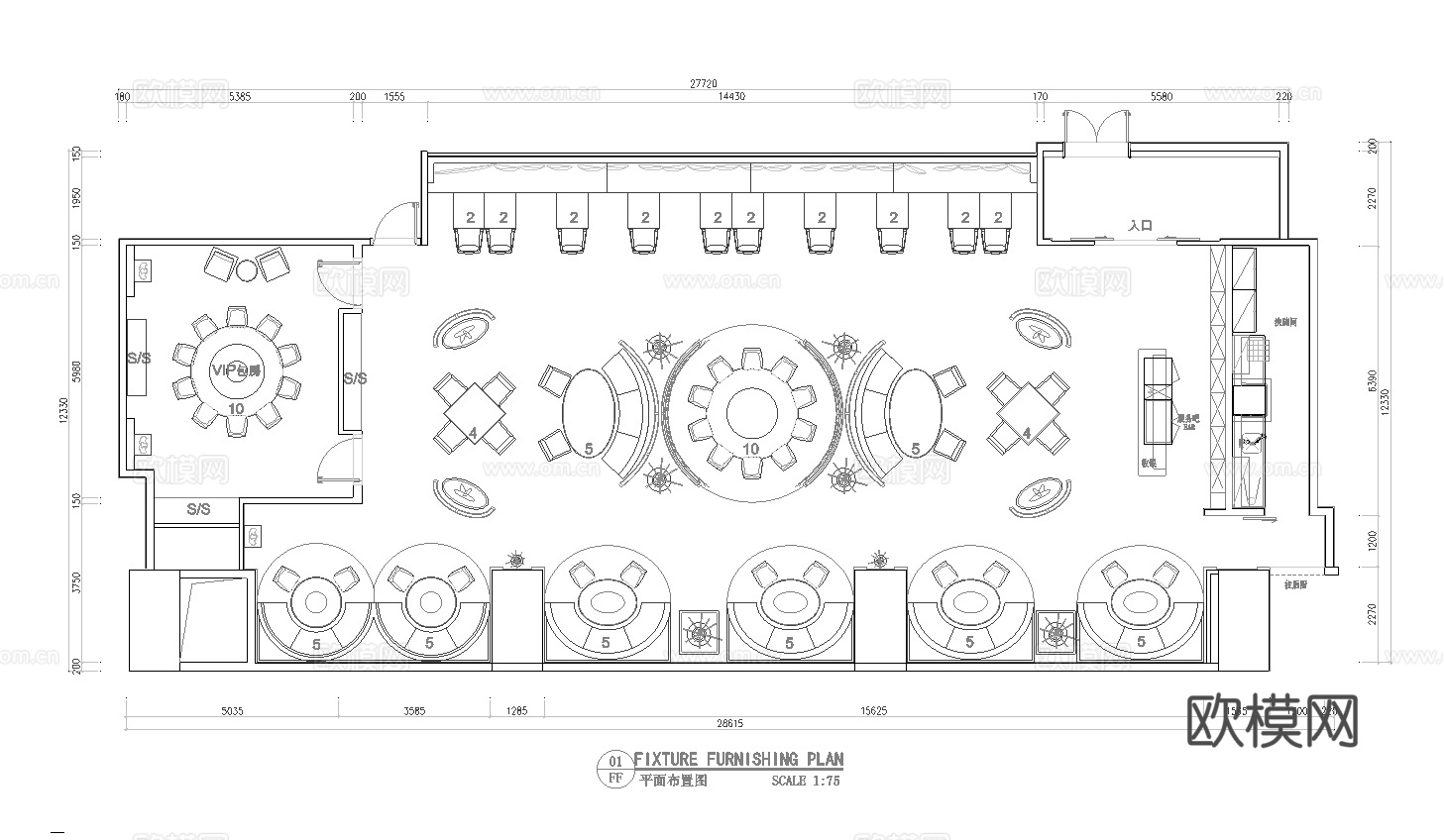 火锅店 串串店 最新平面施工图合集cad施工图