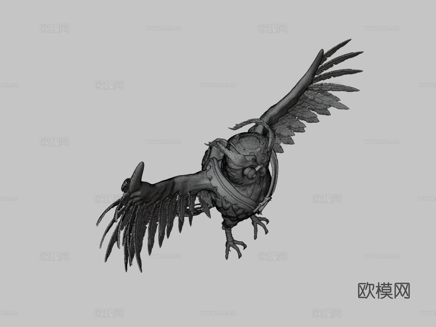 猫头鹰红色编辑版3d模型下载（渲染图3）