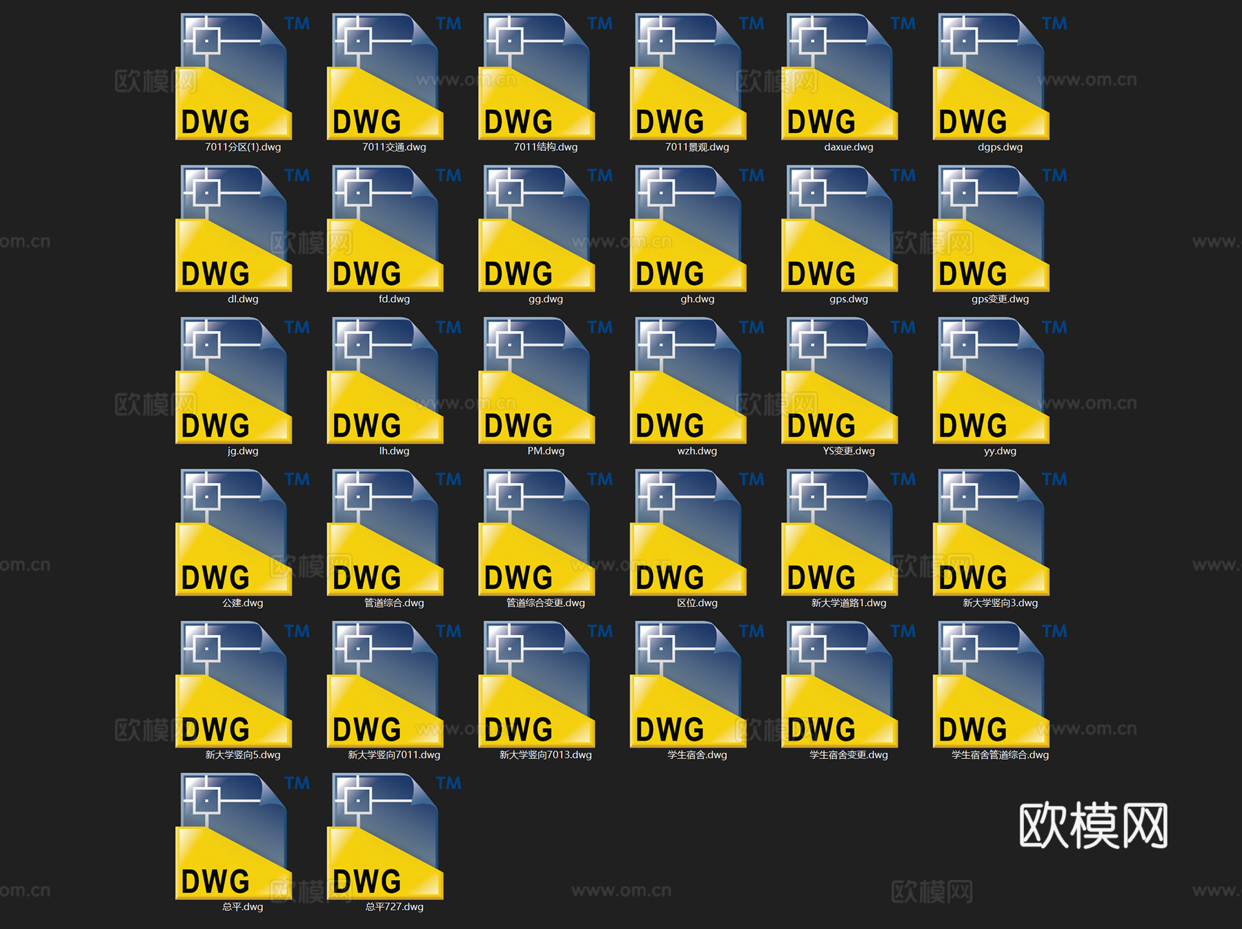 温州大学城学生宿舍区详细规划CAD施工图全套cad施工图