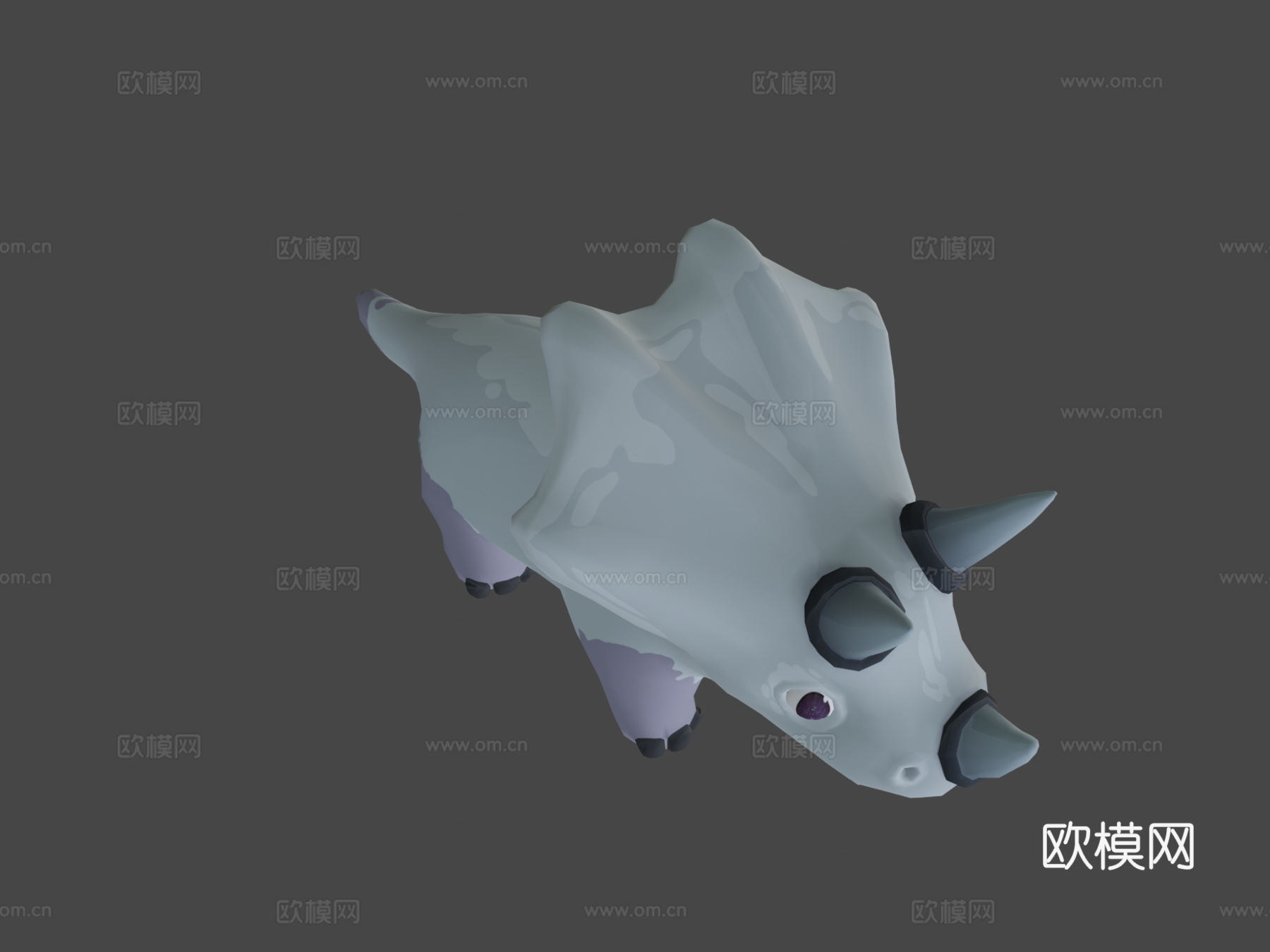 奔跑的幼年三角龙3d模型下载（渲染图6）