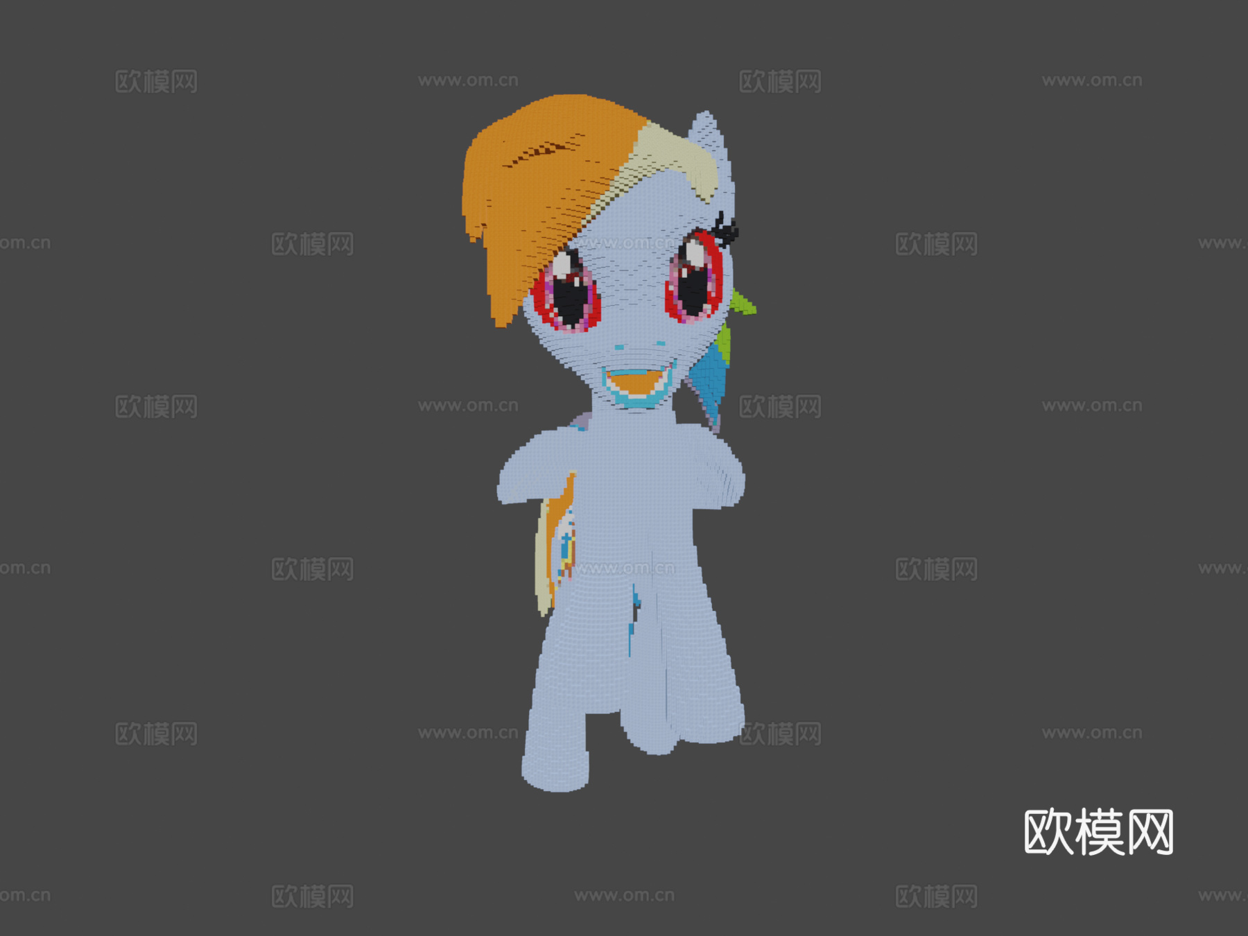 我的世界彩虹小马建造示意图3d模型下载（渲染图8）