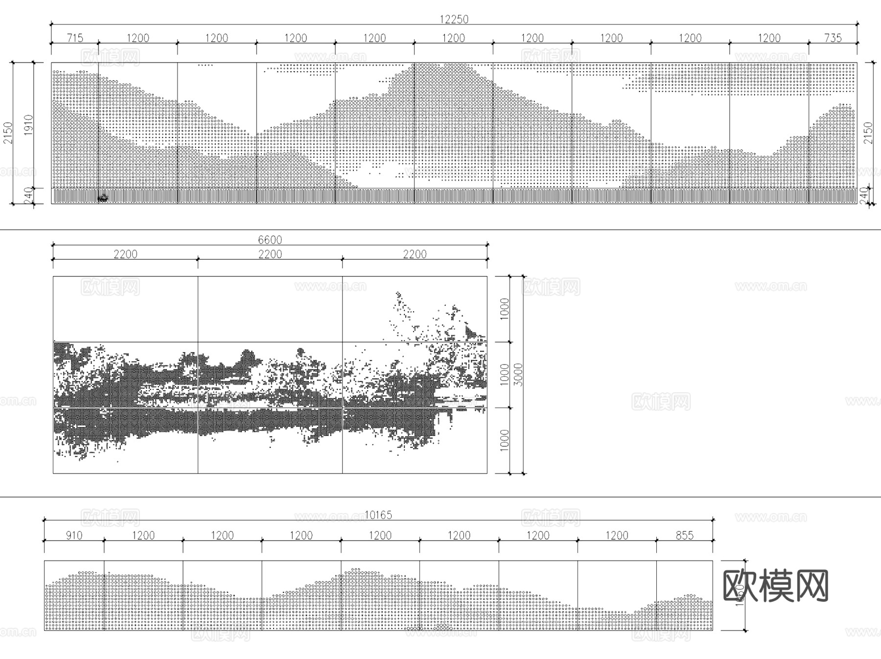 穿孔板冲孔板铝板节点大样详图CAD施工图集cad施工图