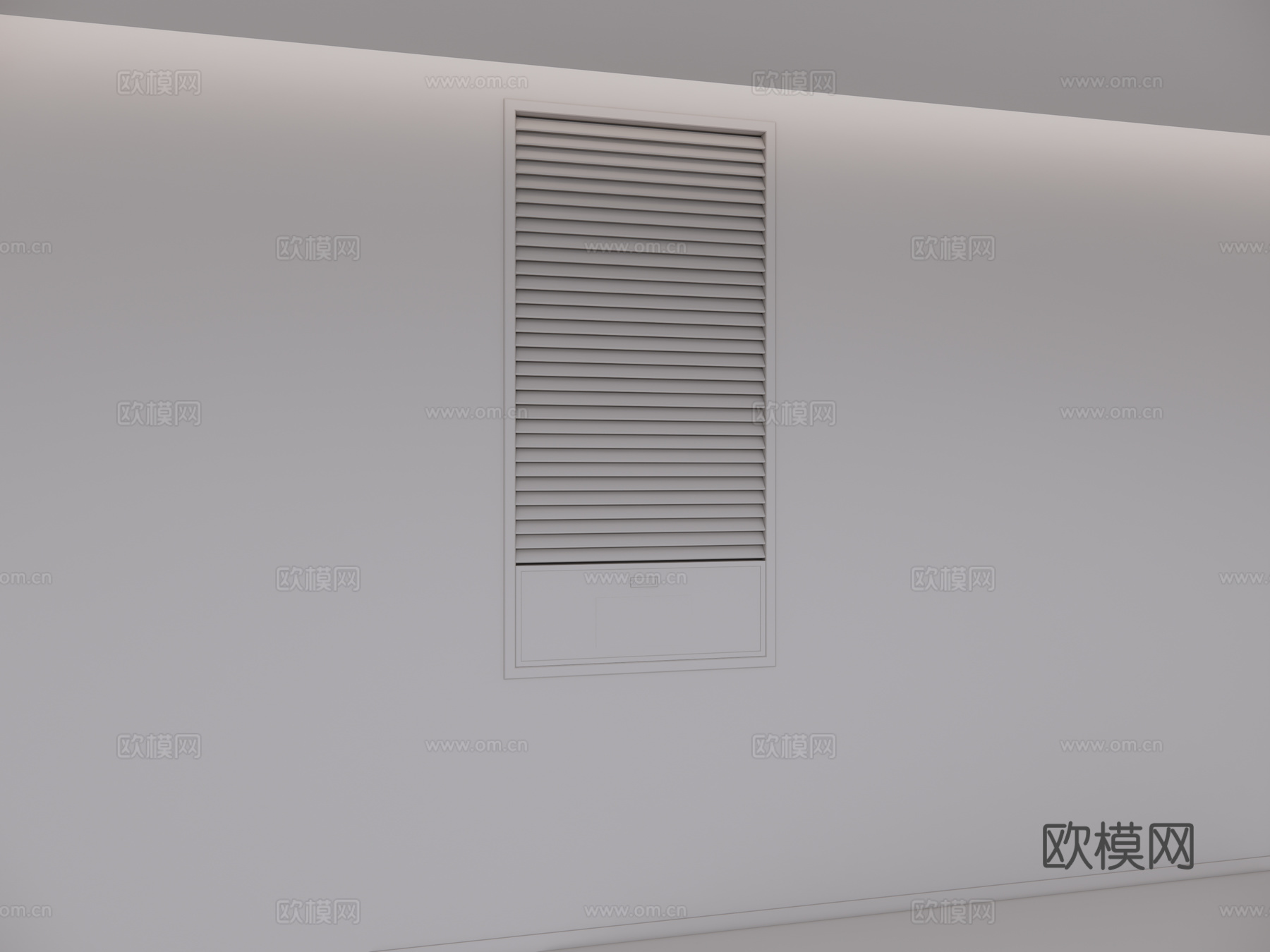 排烟井风口su模型