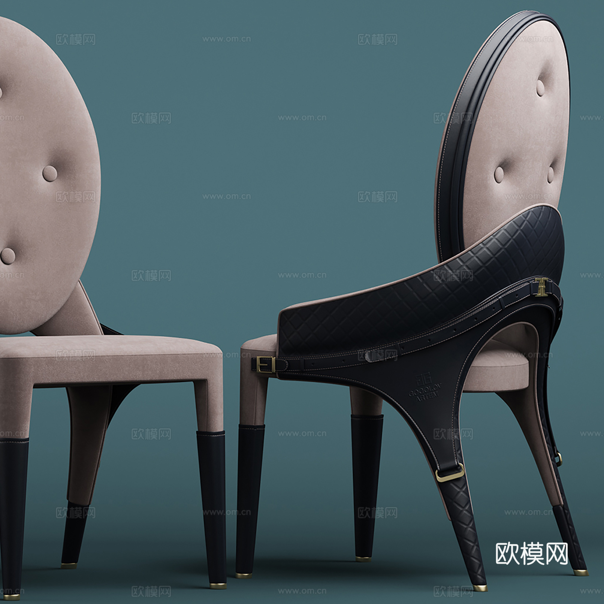 现代椅布艺椅子3d模型下载（渲染图4）