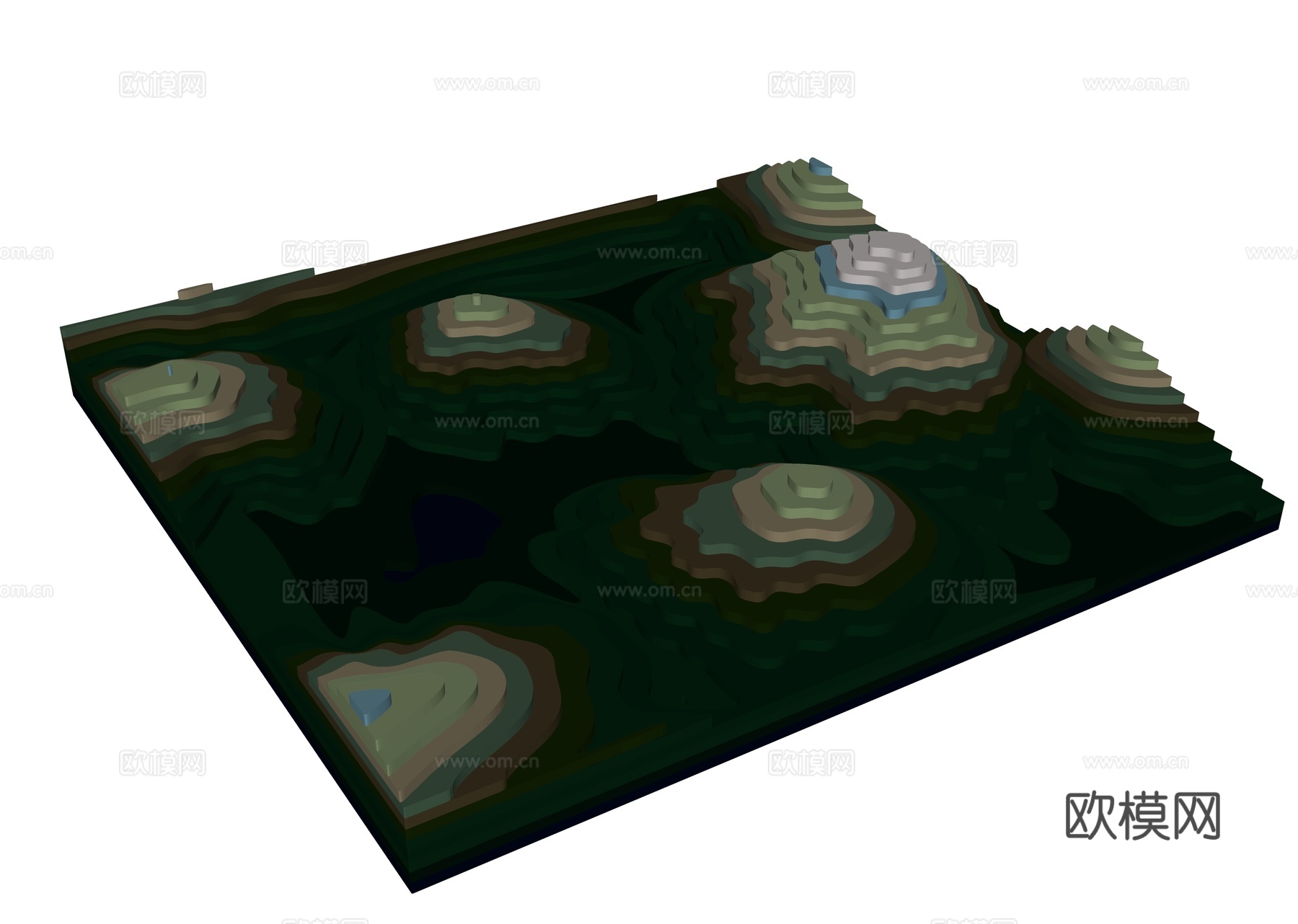 山体 渐变山体 美陈山 切片山 渐变装置 现代美陈su模型