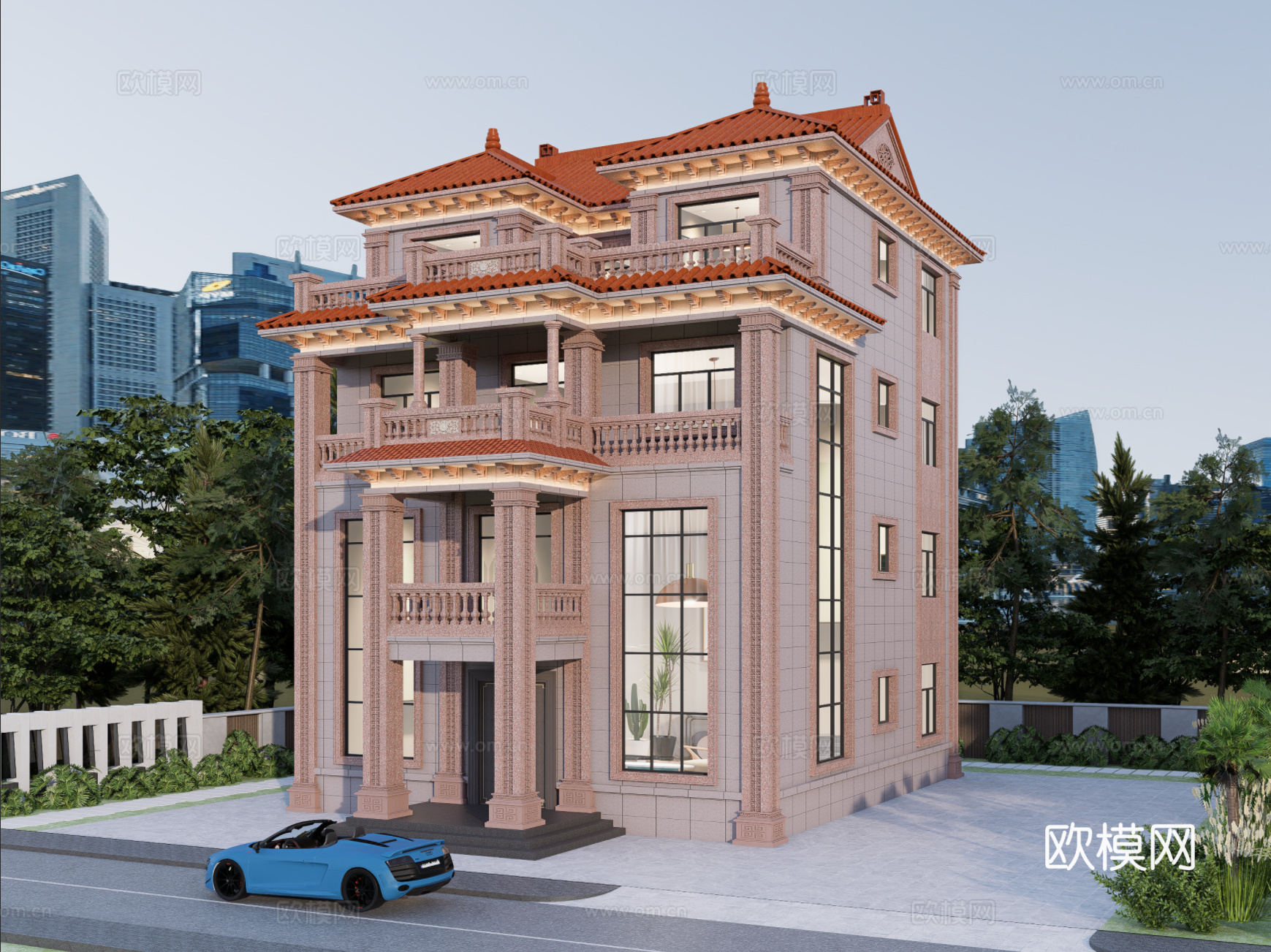 欧式别墅su模型su模型