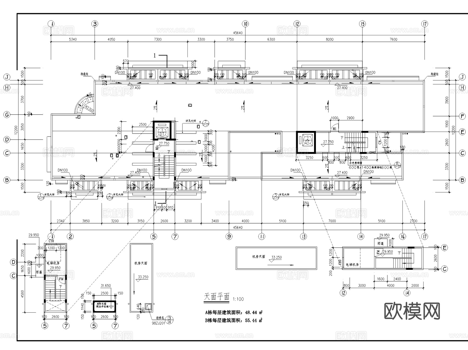 居住区各类住宅楼建筑CAD施工图集 250套cad施工图