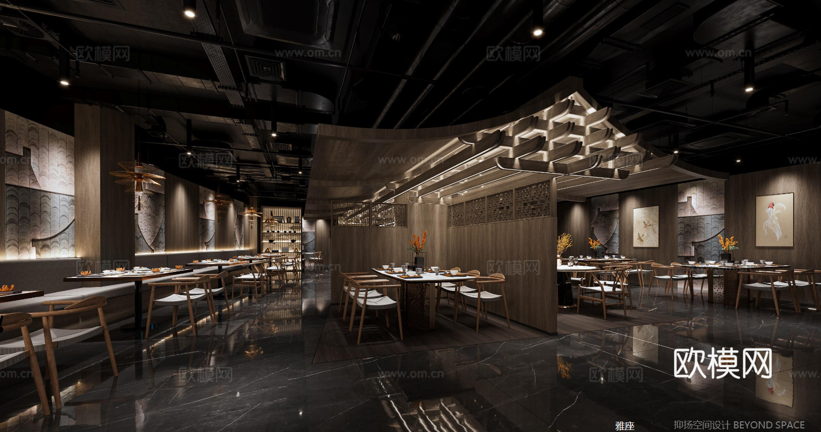 火锅店 串串店 最新全套施工图 效果图合集cad施工图