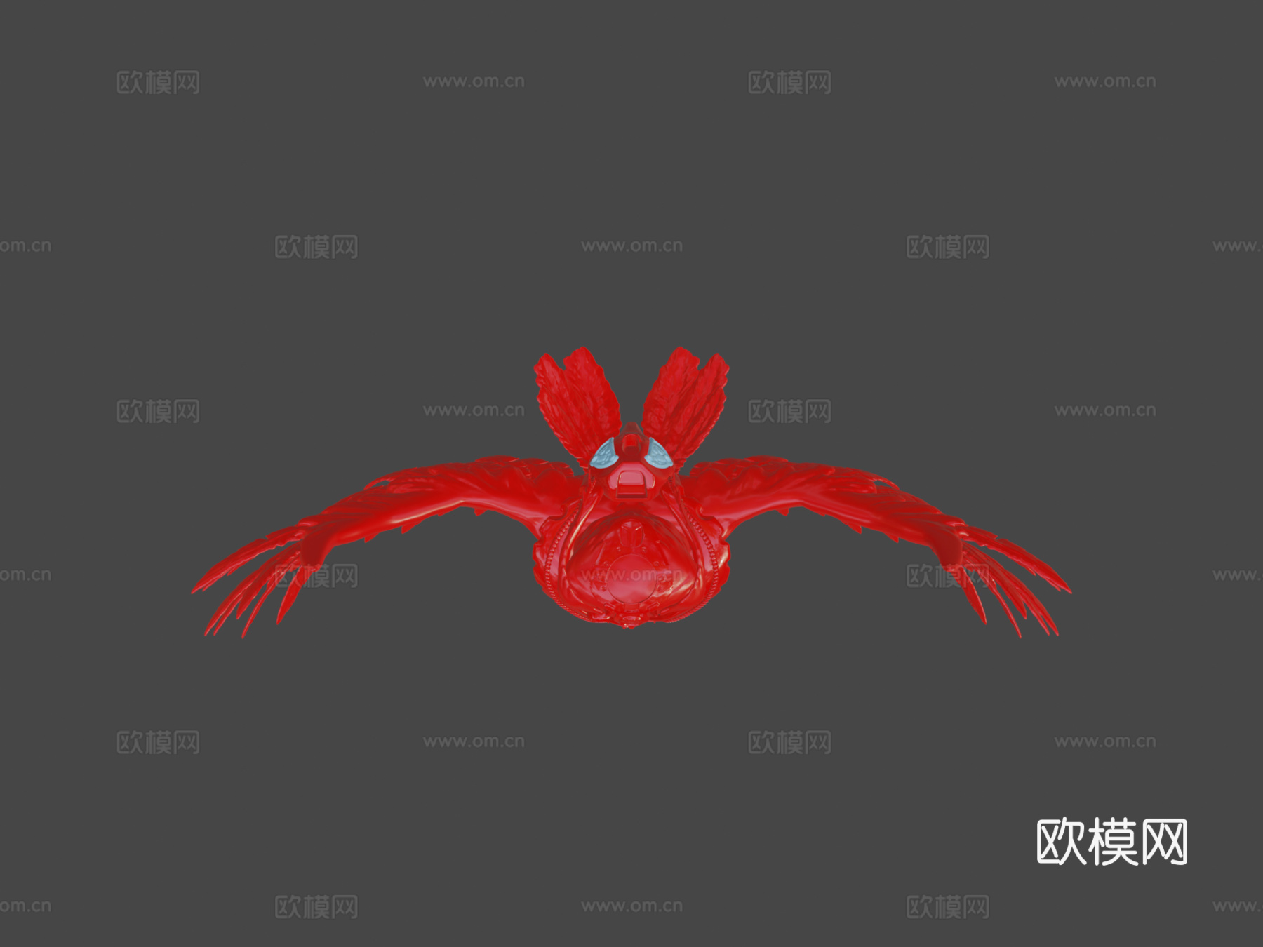 猫头鹰红色编辑版3d模型下载（渲染图5）