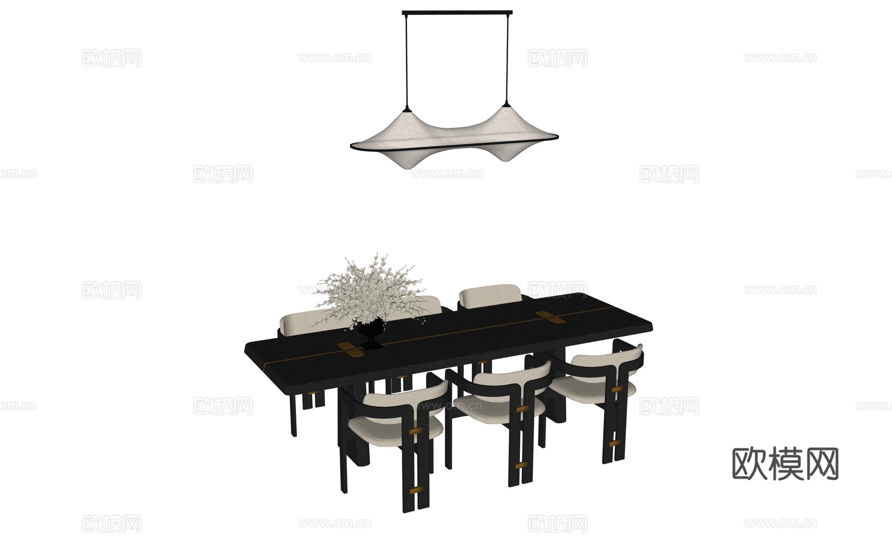 现代金属挂件画su模型