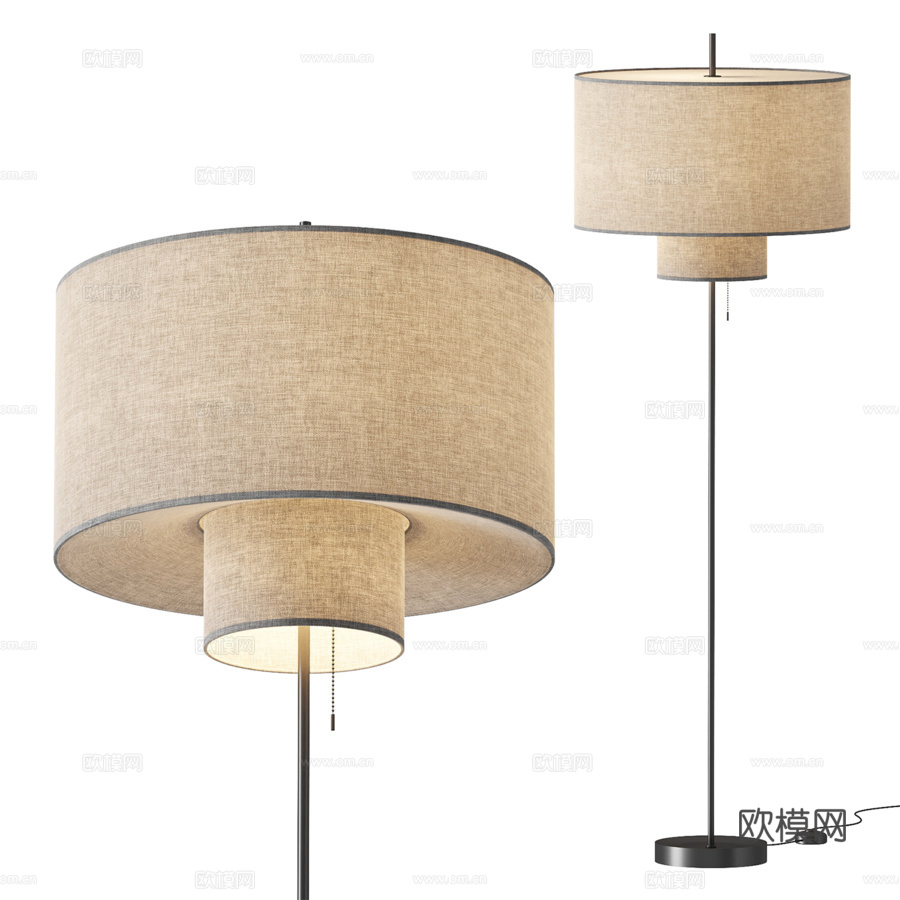 现代落地灯3d模型下载（渲染图1）