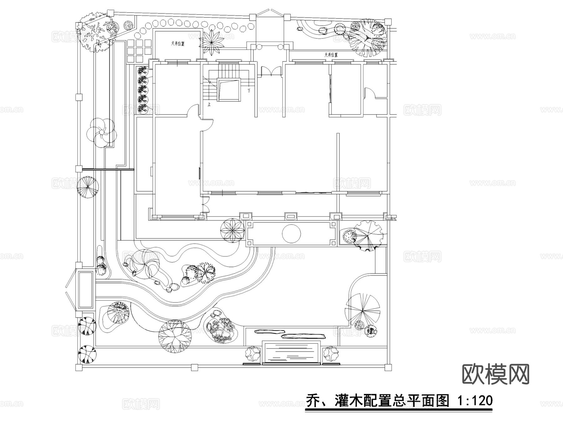 新中式别墅庭院花园景观CAD施工图整套cad施工图